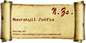 Navratyil Zsófia névjegykártya